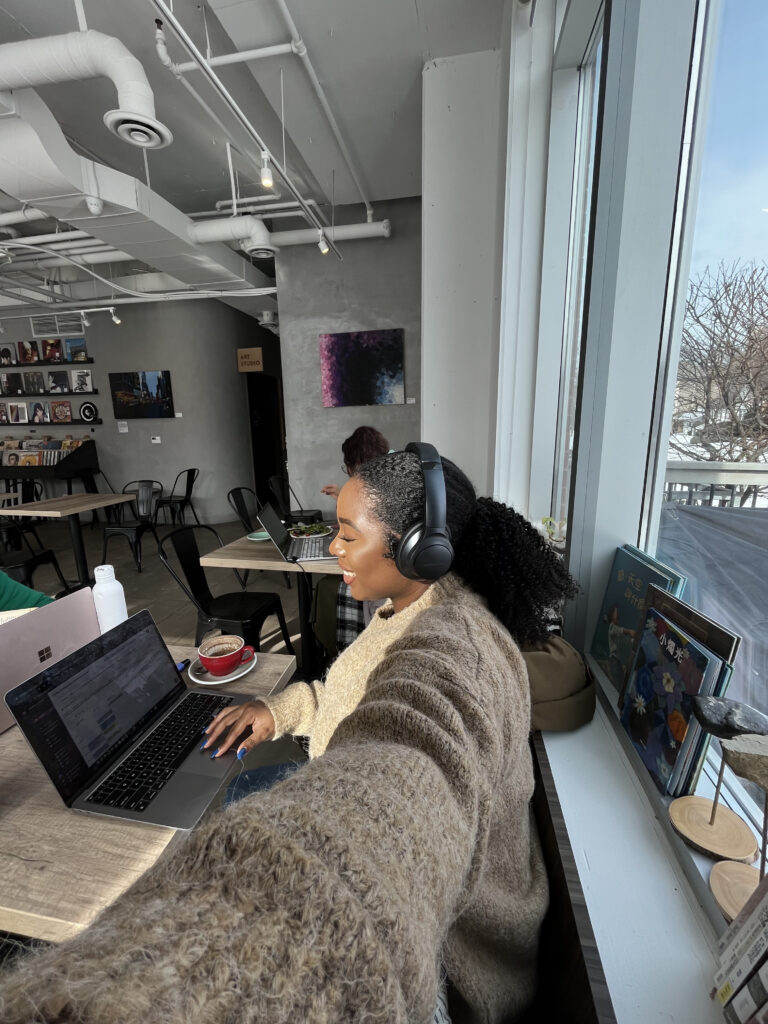 Woman working at a desk