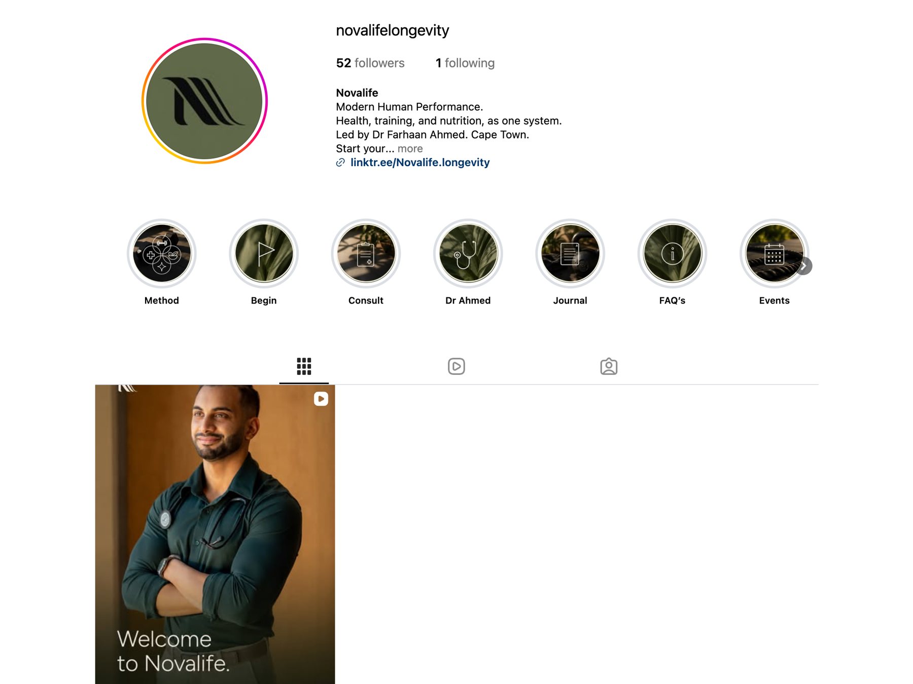 Novalife social media grid